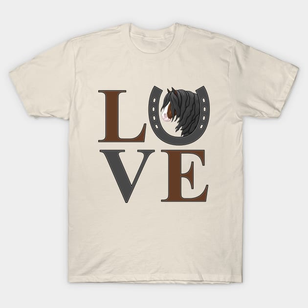 Brown Bay Gypsy Vanner Draft Horse LOVE T-Shirt by csforest